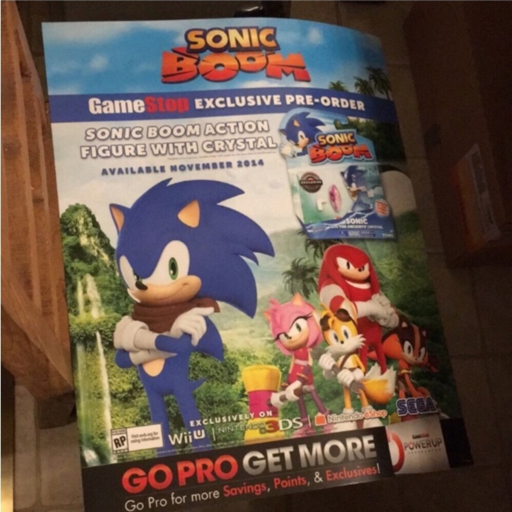 Sonic Boom Not sold in stores like new Nintendo promotional Sonic Boom poster